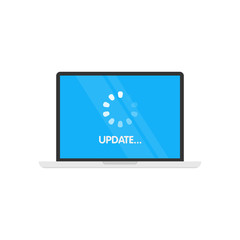Wall Mural - update system software and upgrade concept. loading process in laptop screen. vector illustration.
