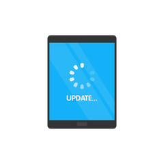 Wall Mural - update system software and upgrade concept. loading process in tablet screen. vector illustration.