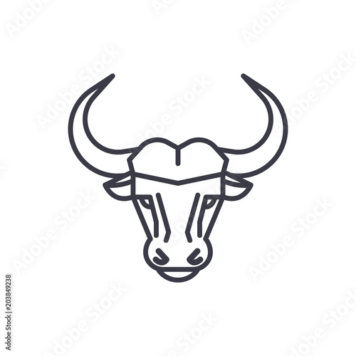 buffalo head vector line icon, sign, illustration on white background,  editable strokes - Buy this stock vector and explore similar vectors at  Adobe Stock | Adobe Stock