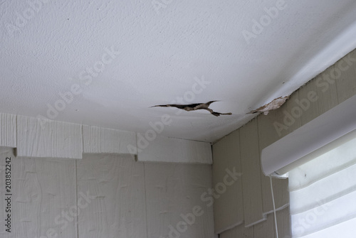 Water Damaged Crack In Ceiling Buy This Stock Photo And Explore