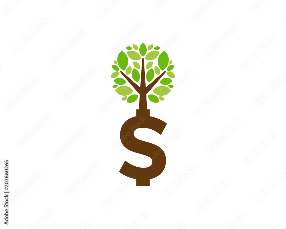 Tree Money Icon Logo Design Element Stock Vector | Adobe Stock