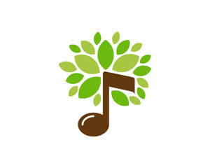 Wall Mural - Tree Music Icon Logo Design Element