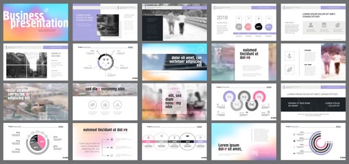 colorful marketing or management concept infographics set