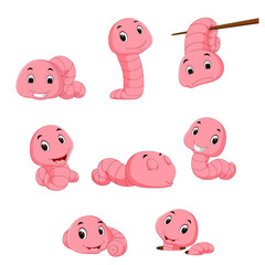 Wall Mural - a group of worm on a white background