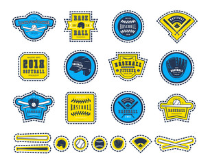 emblems and badges set of baseball team