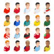 © graphixmania - Soccer football player avatar icons. Vector illustrations.