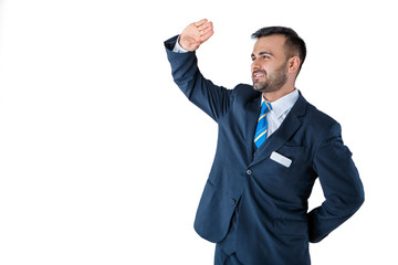 man in uniform on white background