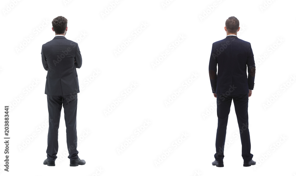 Standard Back View Back view group of business people. Rear view. Isolated over white ...