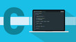 © ribkhan - c sharp programming language with laptop and code script on screen