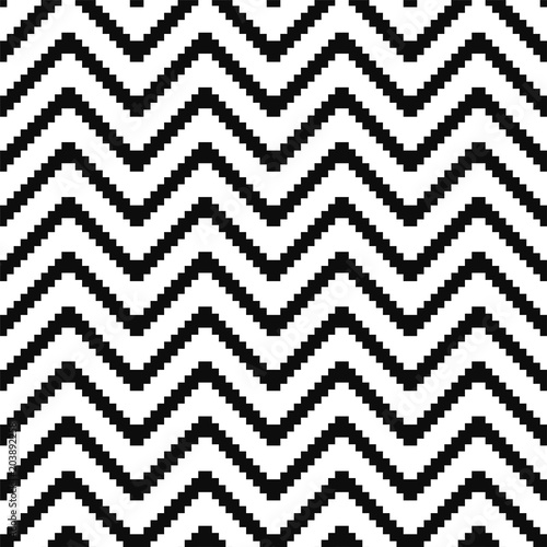 Vector Seamless Geometric Pattern Black And White Zigzag Texture Fabric Background Stock Vector Adobe Stock