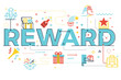 Reward word lettering illustration