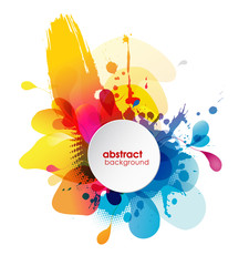 Wall Mural - abstract colored flower background with circles.