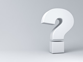 Fototapete - Question mark on gray background with shadow . 3D rendering.