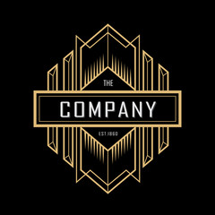 Wall Mural - art deco vintage badge retro logo design vector illustration