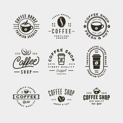 Wall Mural - set of modern vintage coffee shop labels. vector illustration