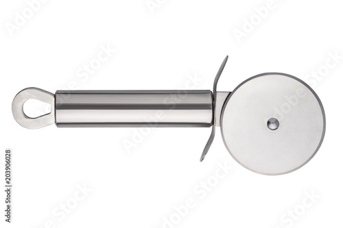 Fotografie, Obraz silver cutter for pizza isolated on white background