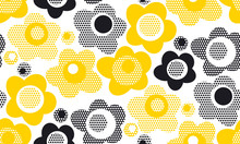 Tender Gray And Yellow Floral Seamless Pattern.