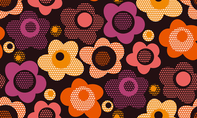 Wall Mural - creative vintage stylized floral seamless pattern.