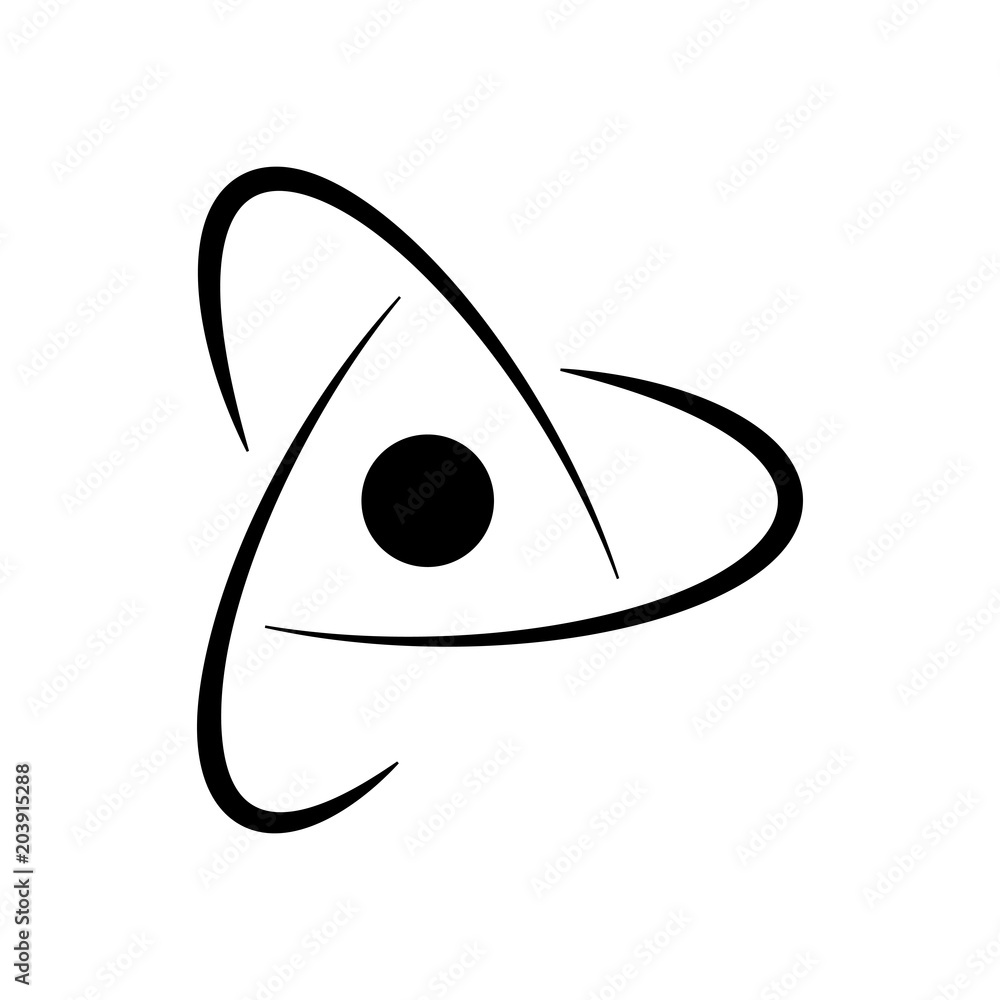 scientific atom symbol, abstract creative logo, simple icon Stock 
