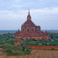 Wall Mural - Aerial view of ancient Sulamani temple in Bagan, Mandalay Division, Myanmar