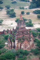 Wall Mural - Aerial view of ancient buddhist pagoda in Bagan, Mandalay division, Myanmar