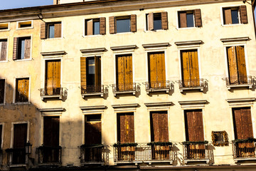 Wall Mural - Old fashioned traditional wood window in Venice, Italy