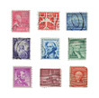 Stamps mail close up