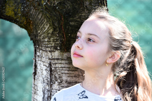 Beauty Kid With Fresh Look And Long Blond Hair Little Girl With