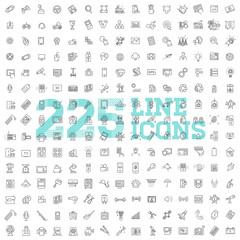 technologies, digital marketing, gadgets and gadgets line icons