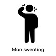 Man sweating icon isolated on white background