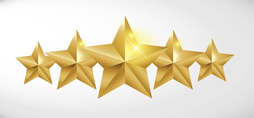 Wall Mural - star rating realistic gold star set vector