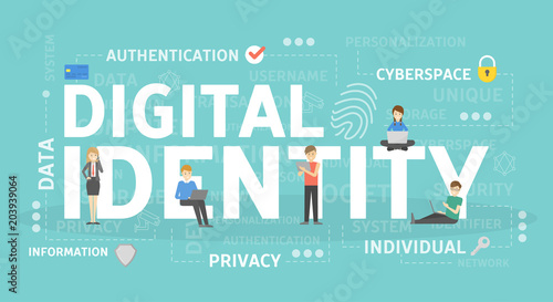 Fotomural Digital identity concept illustration.