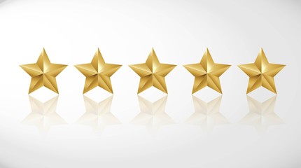 Wall Mural - star rating realistic gold star set vector