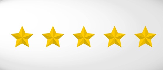 Wall Mural - star rating realistic gold star set vector