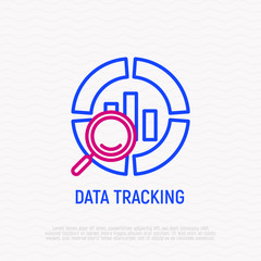 Wall Mural - data tracking thin line icon. modern vector illustration.