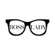 © Екатерина Исаева - Sunglasses with words boss lady on a white background. Fashion Modern Stylish Black woman Glasses. Vector illustration isolated on white background