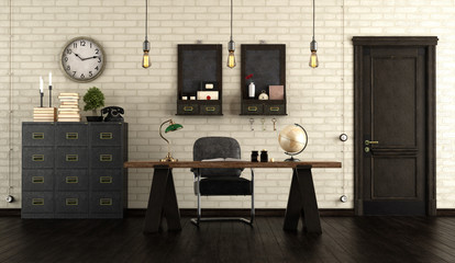 Wall Mural - Home office in retro style