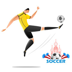 Wall Mural - Football Championship Cup soccer sports Russia background for 2018