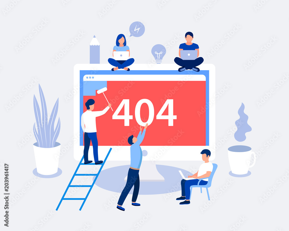 404 error page design concept. - obrazy, fototapety, plakaty 