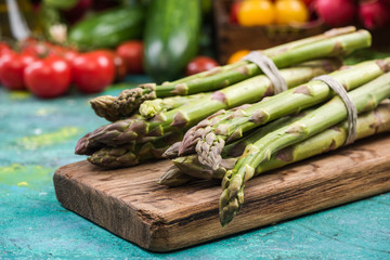 Wall Mural - Green asparagus close up