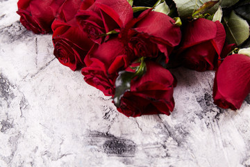 Wall Mural - Red roses on background