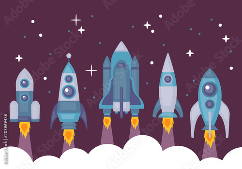 Rocket space background.