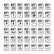 © Tsvetina - File type icons. Files format icon set in black and white, software symbols buttons