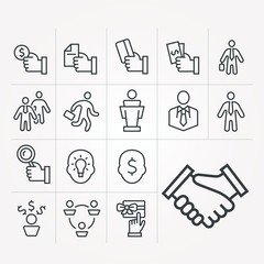 Sticker - Simple business icons with people