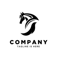 Wall Mural - elegant backside horse logo