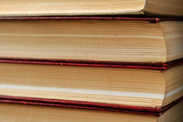 Wall Mural - Close-up vertical stack of books background