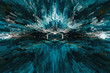 Hintergrund abstrakt futuristischer Raum Kunst blau cyber