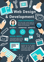 Fototapete - Vector web design technology poster
