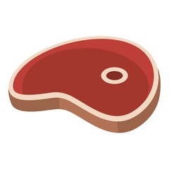 Wall Mural - Ham steak icon. Flat illustration of ham steak vector icon for web