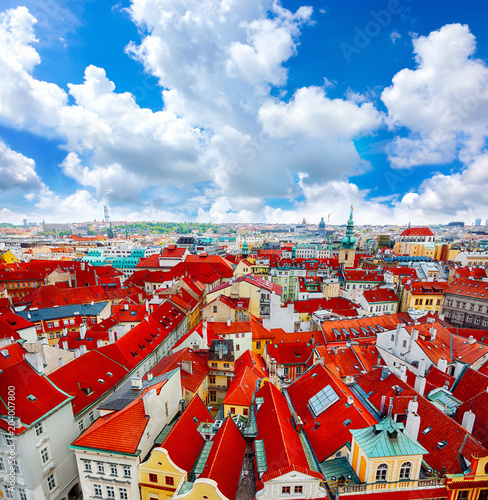 Fototapeta Praga czerwone-dachy-pragi